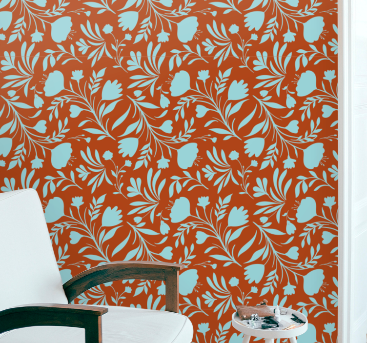 Botanical Retro Sophistication floral wallpaper - TenStickers