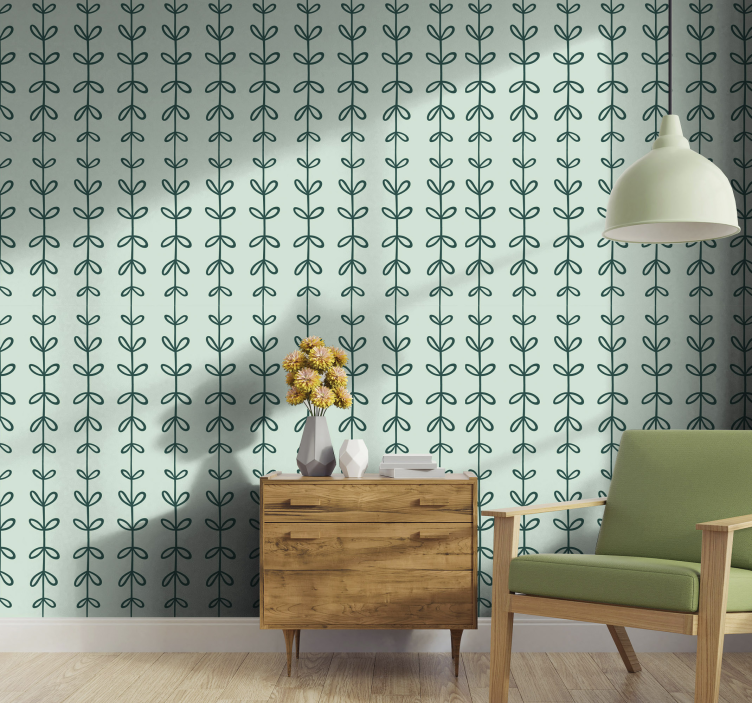 Botanical Sprigs Pattern leaves wallpaper - TenStickers