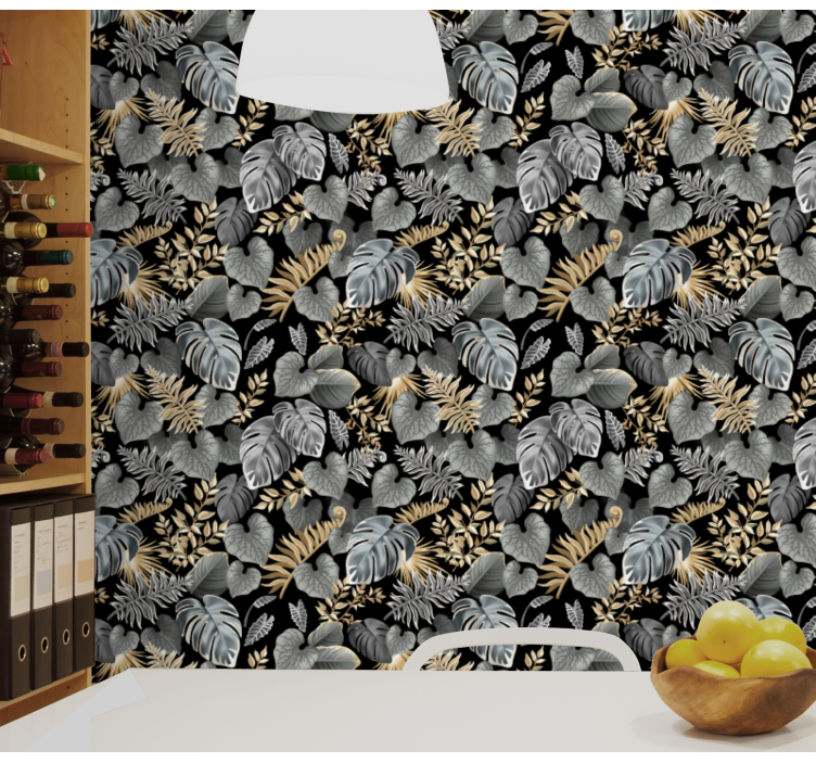 Botanical Tapestry leaves wallpaper - TenStickers