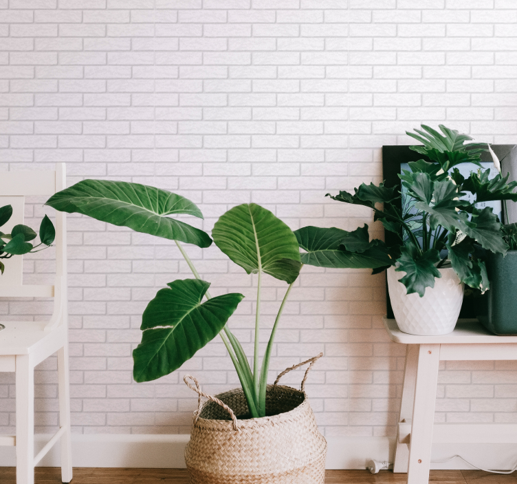 Brick wall living room white wallpaper - TenStickers