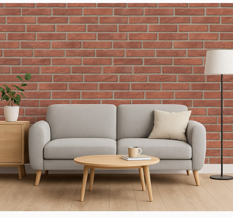 Bricks wallpaper blush watercolor garden - TenStickers