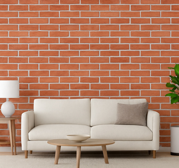 Bricks wallpaper classic red brick wall - TenStickers