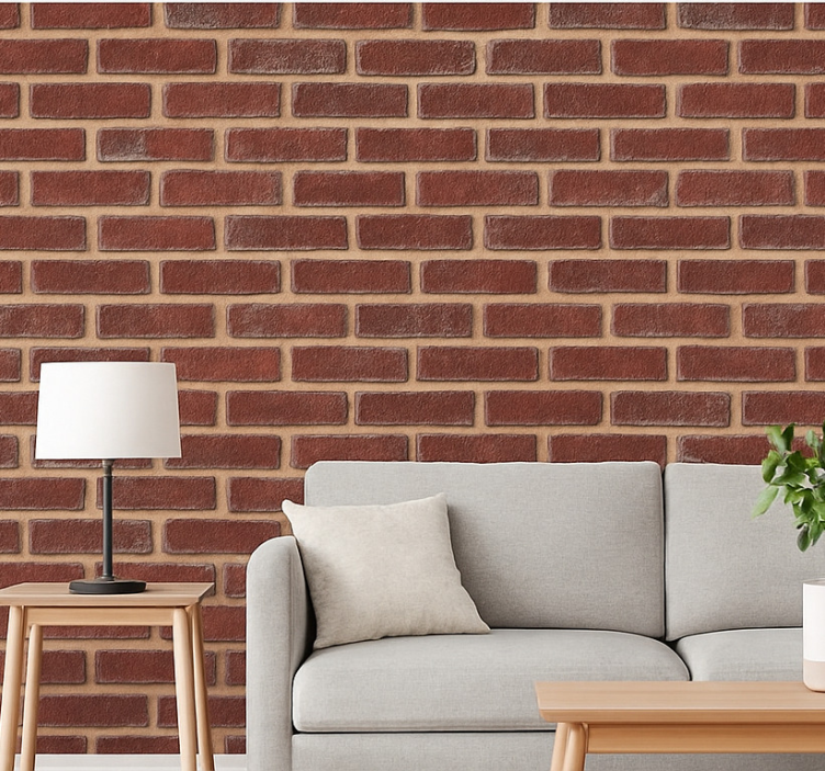 Bricks wallpaper weathered red brick design - TenStickers