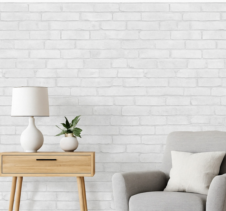Bricks wallpaper whitewashed loft brick - TenStickers