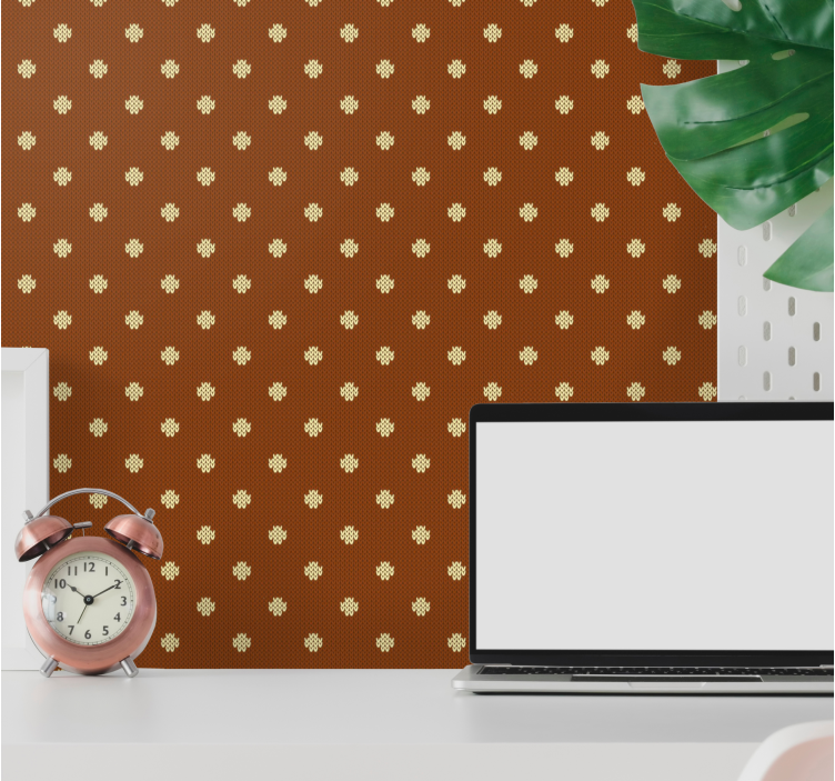Brown cross pattern home office wallpaper - TenStickers
