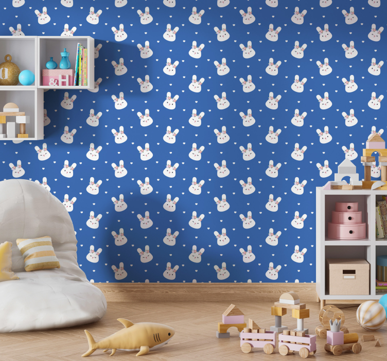 Bunny Pattern animals wallpaper - TenStickers