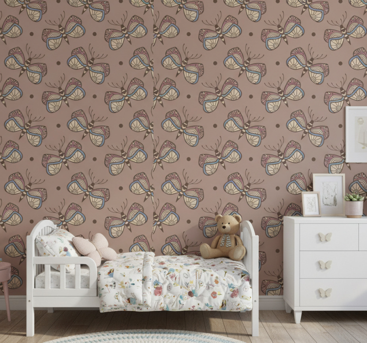 Butterflies wallpaper inspirational vintage design - TenStickers