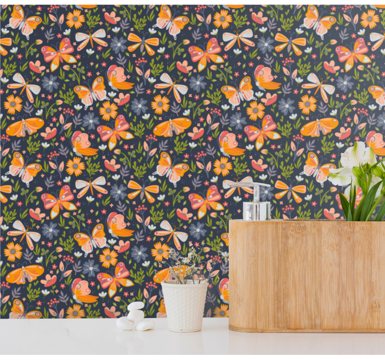 Butterfly Garden Panel butterflies wallpaper - TenStickers