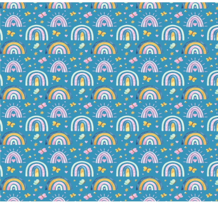 Butterfly Rainbow Patterns children's wallpaper - TenStickers