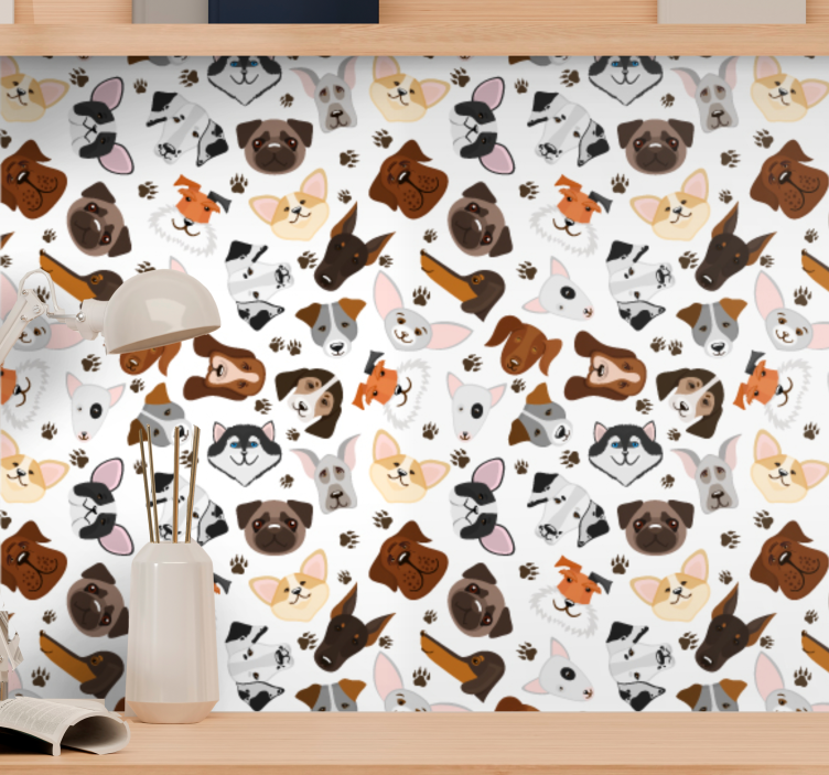 Canine Collection cute dog wallpaper - TenStickers