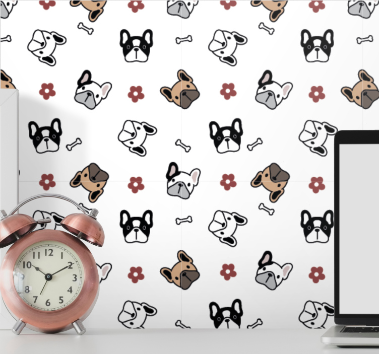 Canine Doodle Ensemble cute dog wallpaper - TenStickers