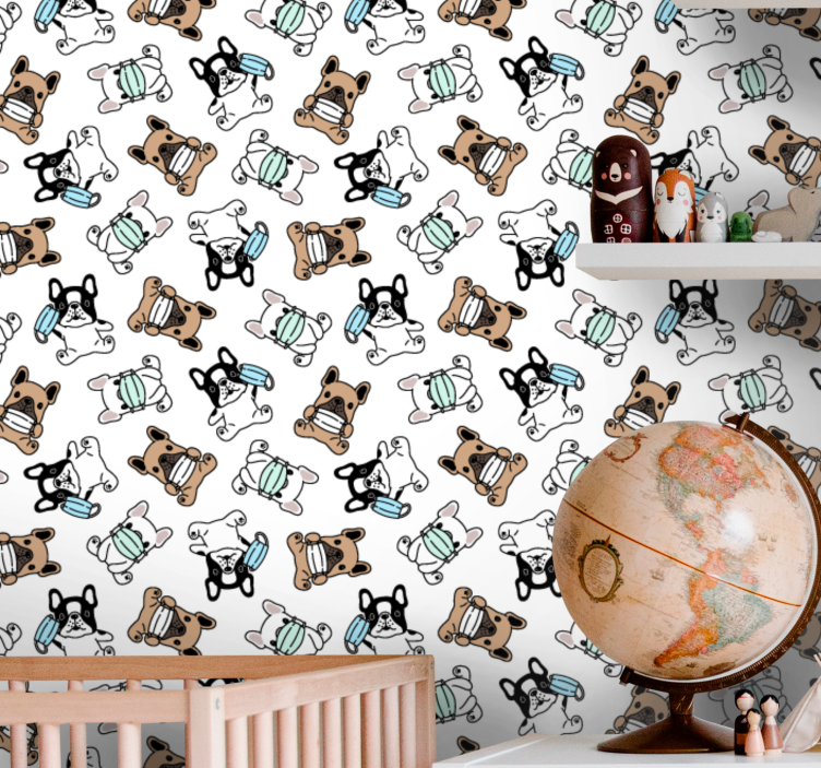 Canine Skaters cute dog wallpaper - TenStickers