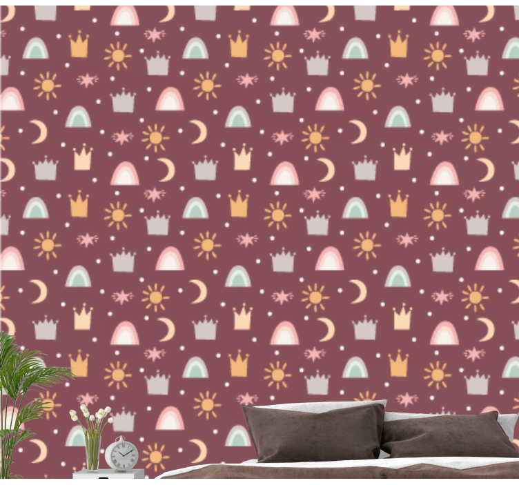 Celestial Pattern nordic wallpaper - TenStickers