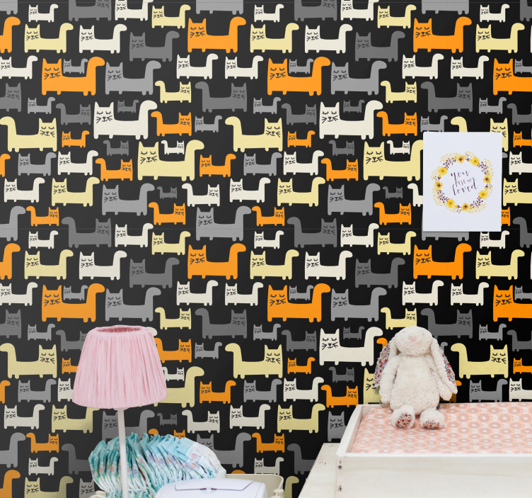 Original motif cats wallpaper - TenStickers