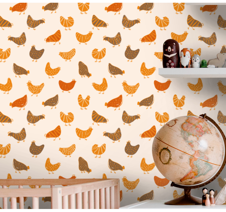 Charming Hen Pattern animals wallpaper - TenStickers