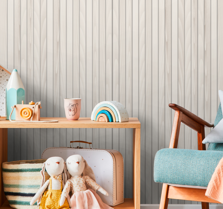 Elegant gray planks wood effect wallpaper - TenStickers