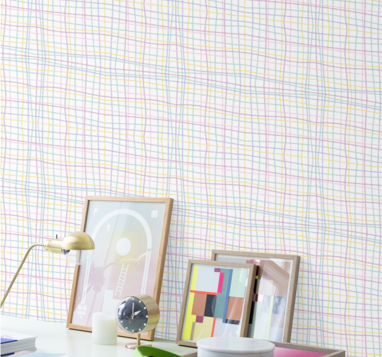 Checked Grid Layout geometric wallpaper - TenStickers