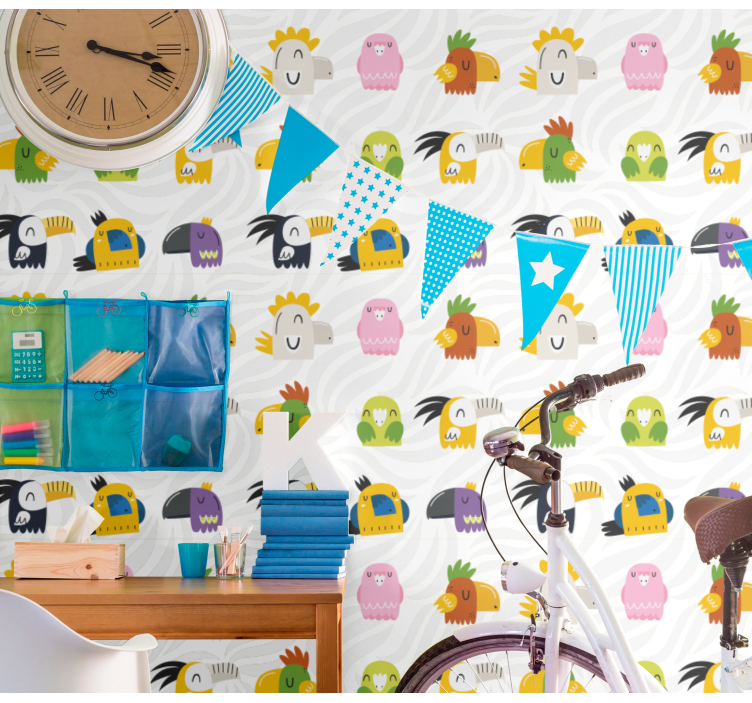Cheerful Monster Mural children's wallpaper - TenStickers