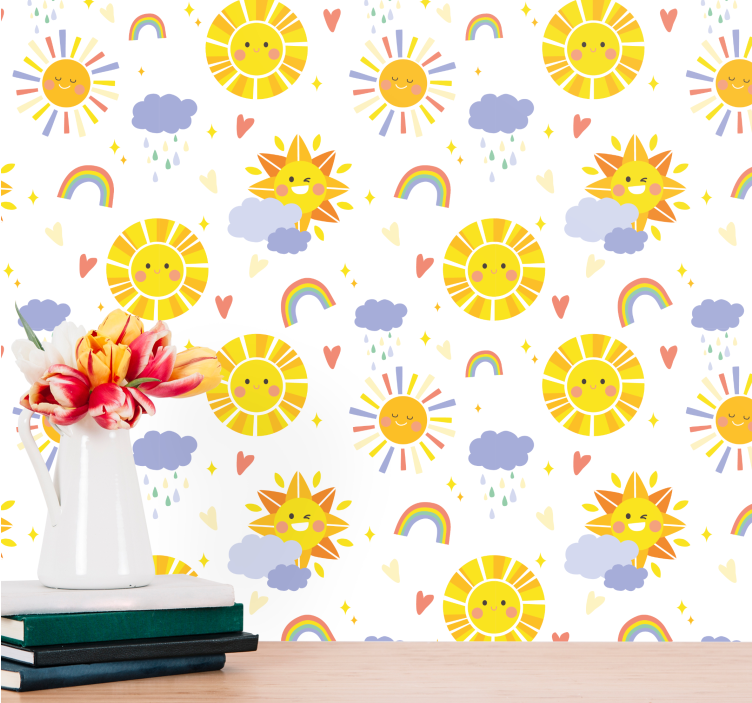 Cheerful Sunshines nursery wallpaper - TenStickers
