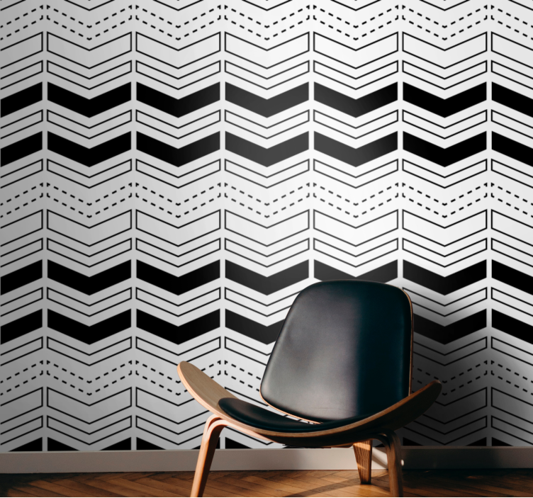 Chevron Lines Pattern geometric wallpaper - TenStickers