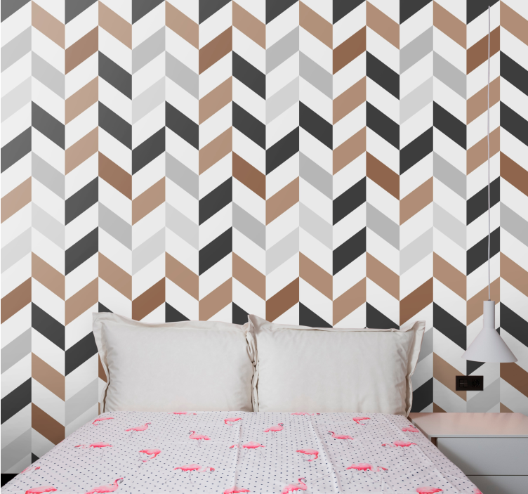 Abstract chevron motif teenage bedroom wallpaper - TenStickers