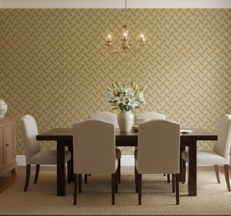 Chevron zigzag wallpaper for dining area - TenStickers