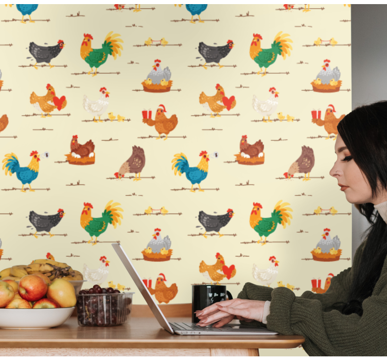 Chickens Galore animals wallpaper - TenStickers