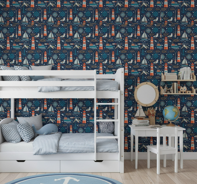 Children's wallpaper nautical adventure theme - TenStickers