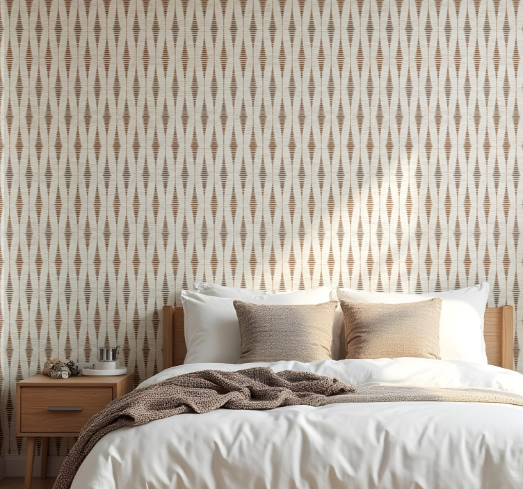 chocolate brown rabaul ikat geometric wallpaper - TenStickers