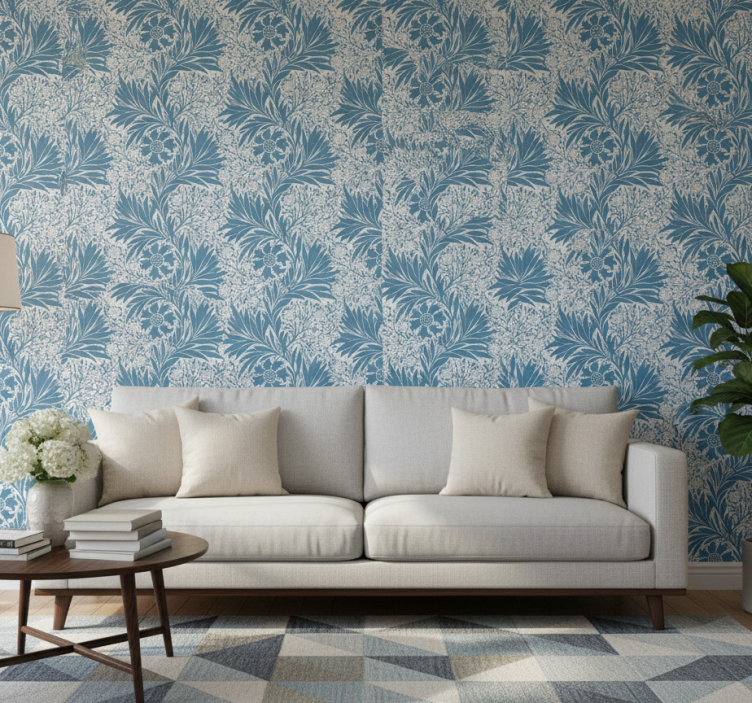 Classic wallpaper in blue victorian style - TenStickers