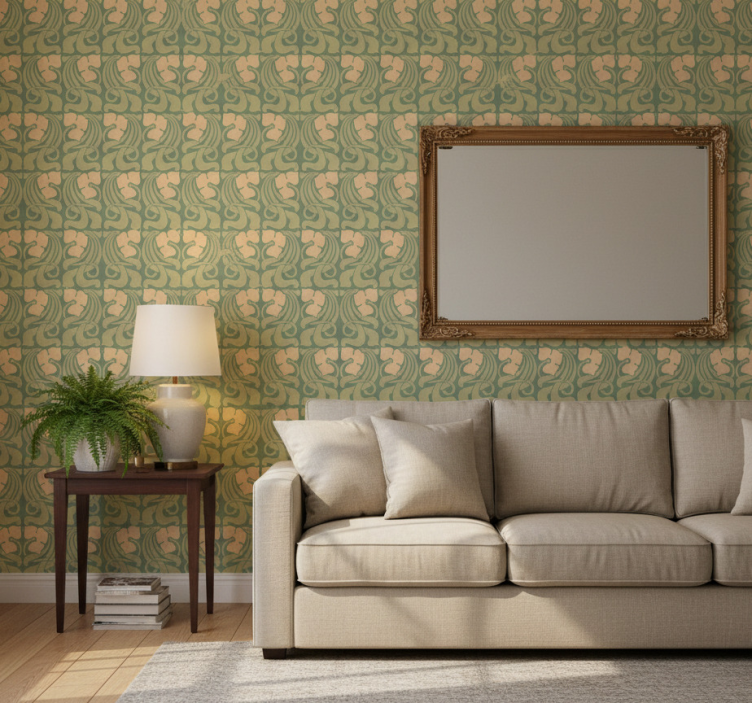 Classic wallpaper with art nouveau design - TenStickers