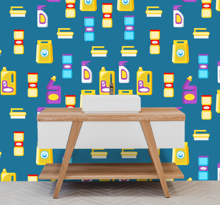 Cleaning Supplies Collection custom wallpaper - TenStickers