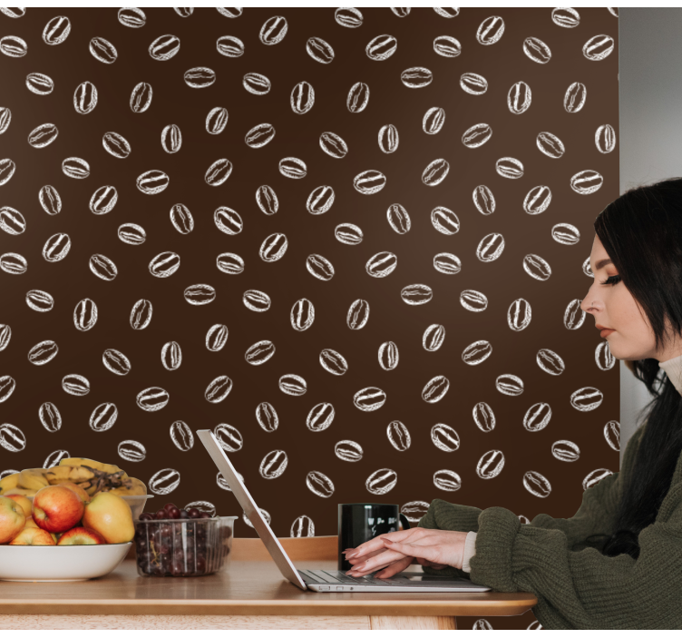 Coffee Bean Pattern home office wallpaper - TenStickers