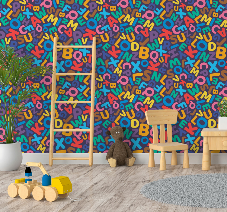 Colorful alphabet lettering wallpaper - TenStickers