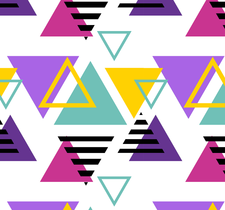 Colorful retro pattern triangles wallpaper - TenStickers