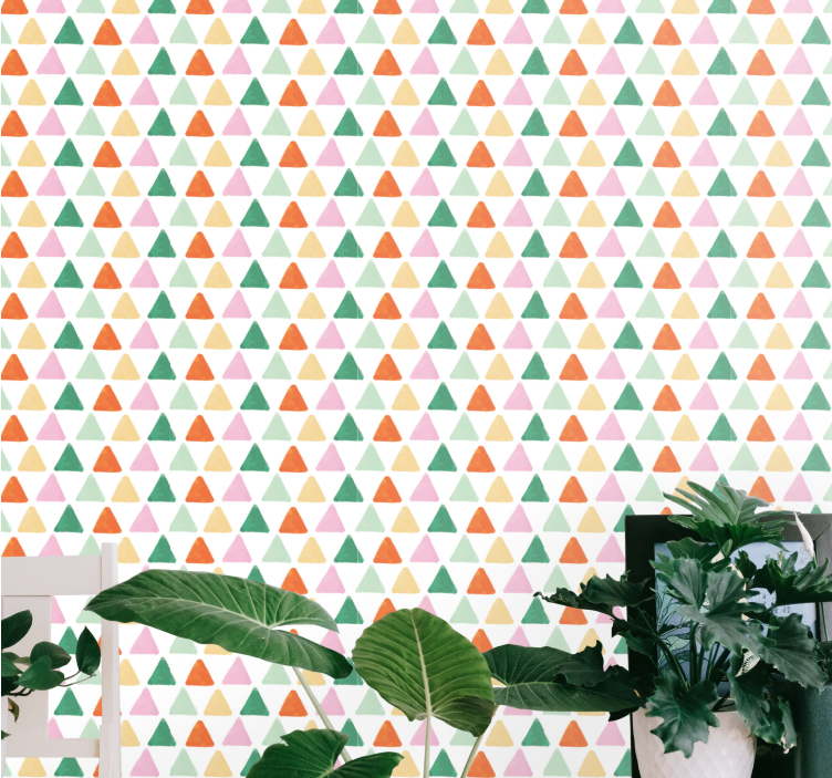 Colorful Triangular Pattern geometric wallpaper - TenStickers