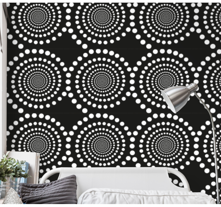 Concentric Dots abstract wallpaper - TenStickers
