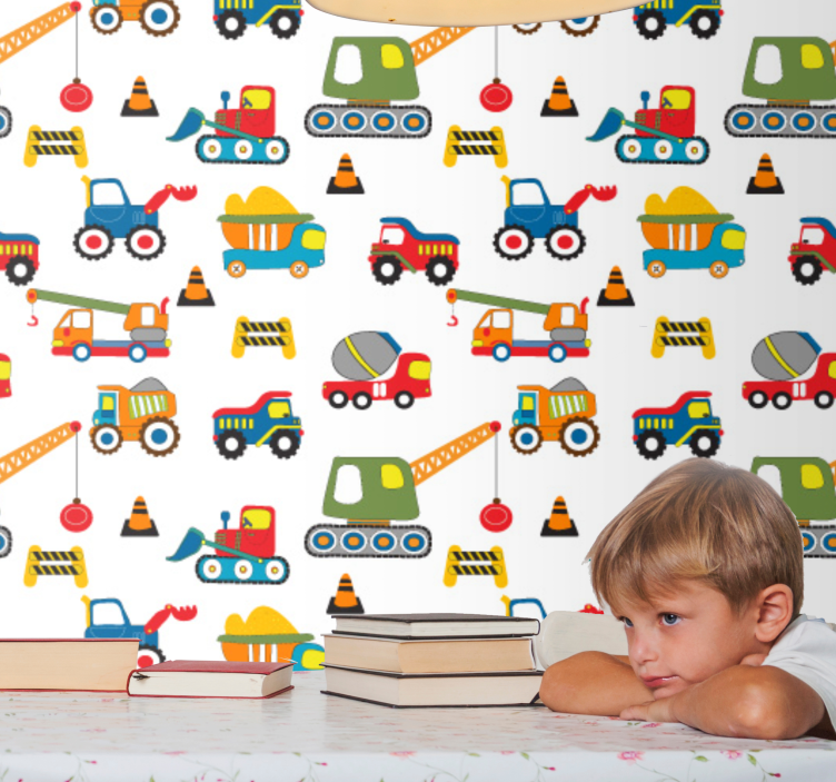 Construction Delight children's wallpaper - TenStickers