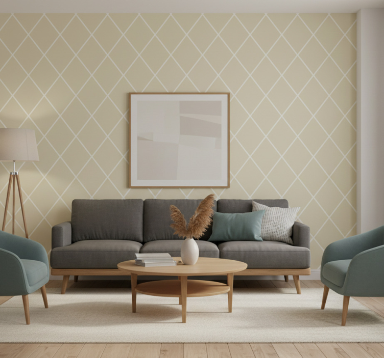 Contemporary wallpaper diamond pattern elegance - TenStickers