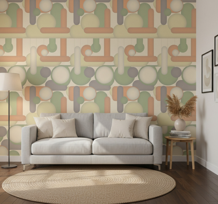 Contemporary wallpaper geometric circle design - TenStickers