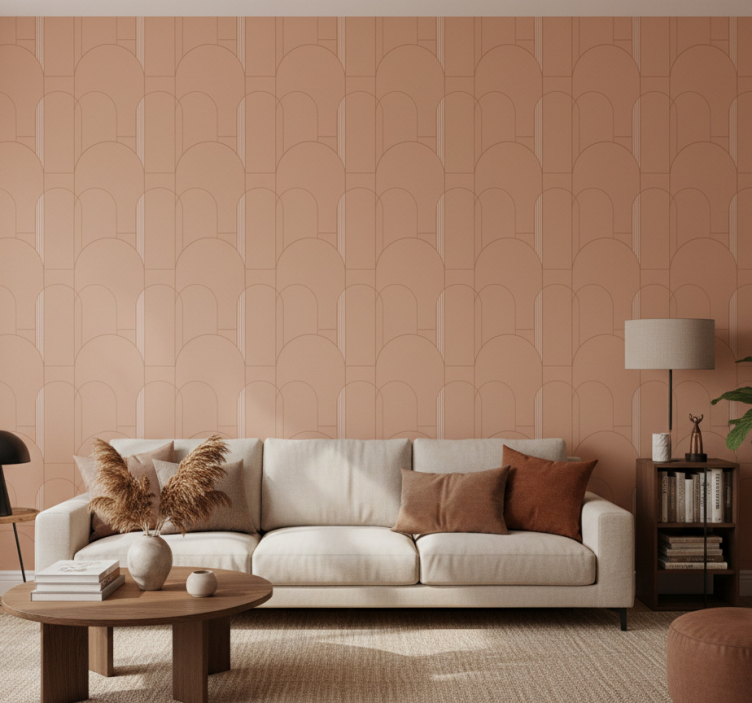 Contemporary wallpaper geometric curves pattern - TenStickers
