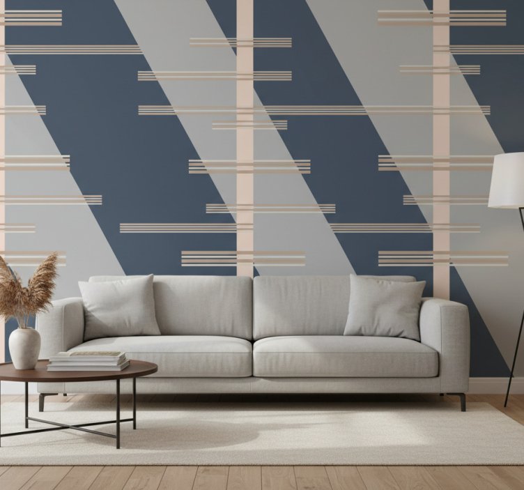 Contemporary wallpaper geometric line design - TenStickers