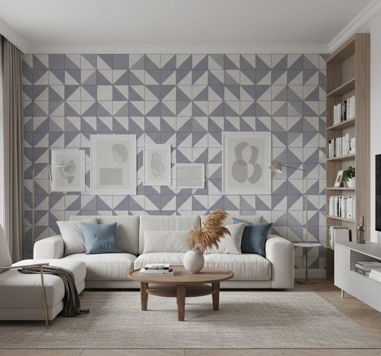 Contemporary wallpaper geometric patterned harmony - TenStickers