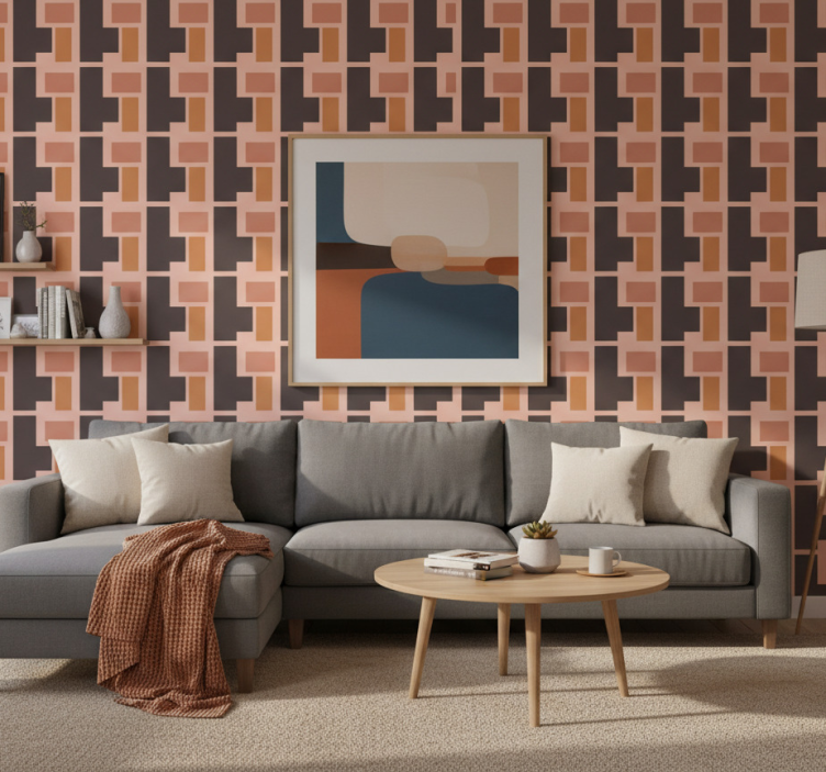 Contemporary wallpaper geometric shape design - TenStickers