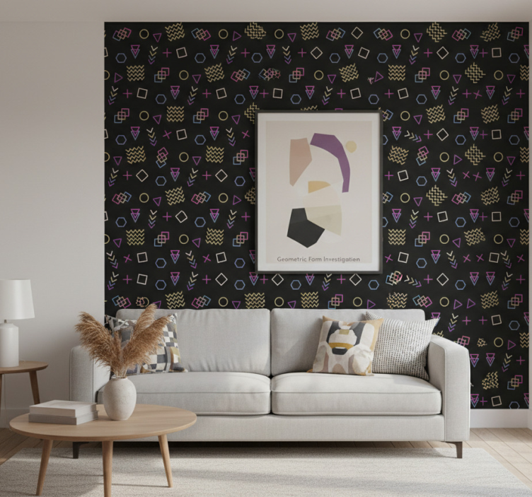 Contemporary wallpaper geometric shape exploration - TenStickers