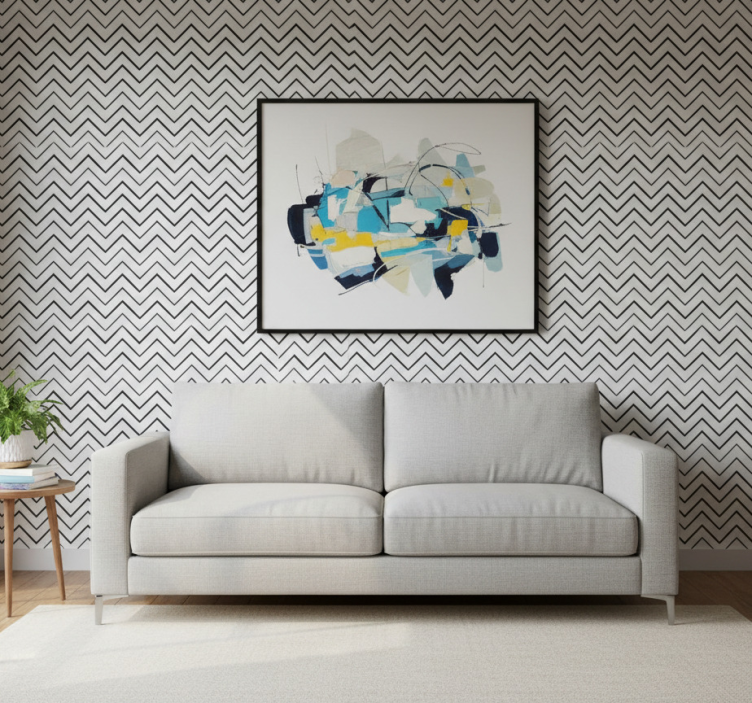 Contemporary wallpaper geometric zigzag design - TenStickers