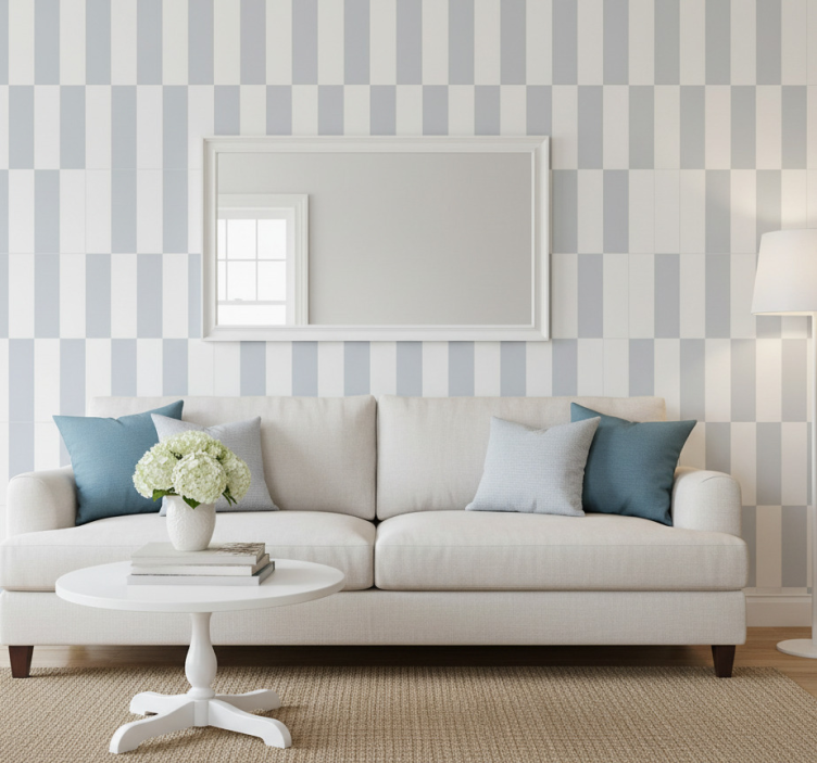 Contemporary wallpaper hampton style gray lines set - TenStickers