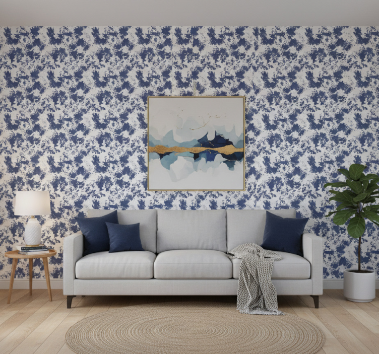 Contemporary wallpaper in cosmopolitan blue style - TenStickers