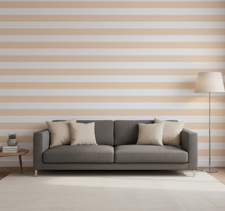 Contemporary wallpaper in soft beige stripes - TenStickers