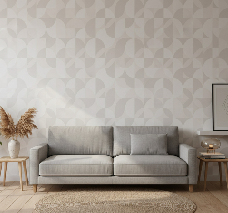 Contemporary wallpaper in vintage white shades - TenStickers